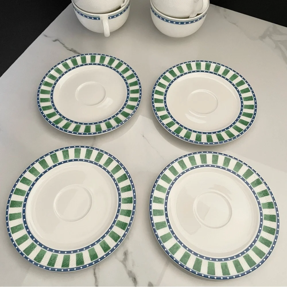 SET of 4 Party-Look Cups & Saucers by Villeroy & Boch
